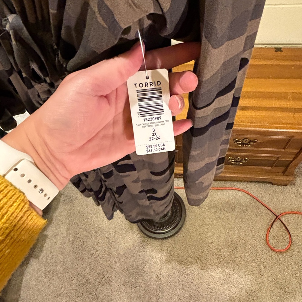 NWT Torrid Camouflage Utility Jacket with Hood and Drawstring Waist - Picture 5 of 9
